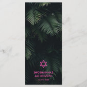 Menu personnalisé Pink Tropical Bat mitzvah Party (Dos)