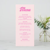 Menu personnalisé Pink Tropical Bat mitzvah Party (Debout devant)