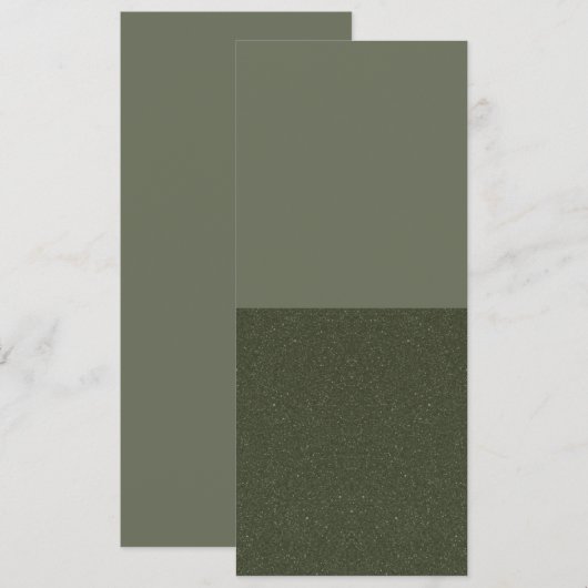 Menu personnalisé vert mousse moderne avec fond te (Devant / Derrière)