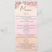 Menu Pétales d'aquarelle et douche d'été pour mariée (Devant)