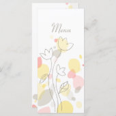Menu Pétales de fleurs confetti modernes jaune 4 plats (Devant / Derrière)