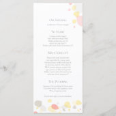 Menu Pétales de fleurs confetti modernes jaune 4 plats (Dos)