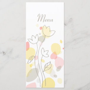Menu Pétales de fleurs de confettis modernes jaunes men