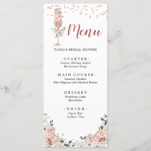 Menu Pétales de Rose rose Dusty et Fête des mariées de