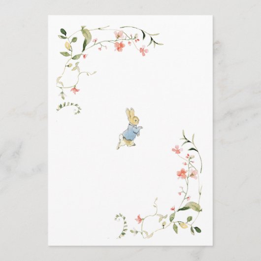 Menu Peter le Baby shower Fleur sauvage Rabbit (Dos)