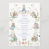 Menu Peter le Baby shower Fleur sauvage Rabbit (Devant)