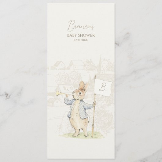 Menu Peter le lapin Un Baby shower lapin (Dos)