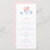 Menu Petit Baby shower Fille Rose Et Bleu Pâle (Devant / Derrière)