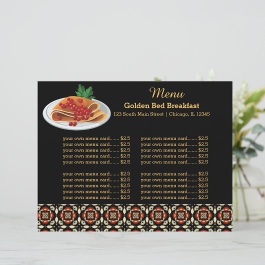 Menu Petit déjeuner (Debout devant)