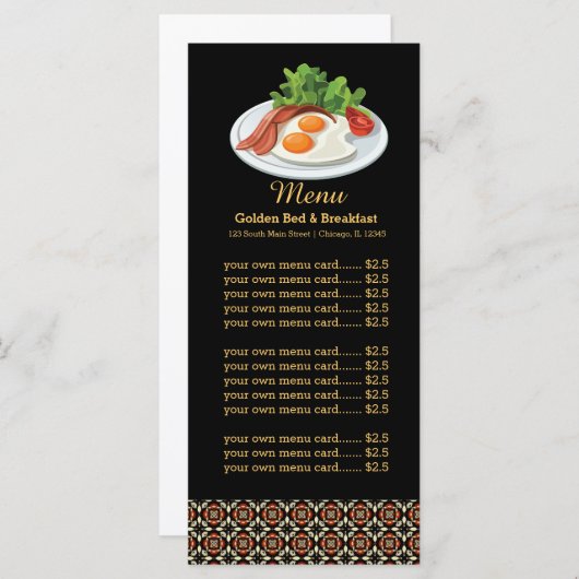 Menu Petit déjeuner (Devant / Derrière)