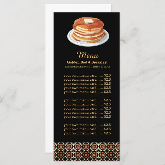 Menu Petit déjeuner (Devant / Derrière)