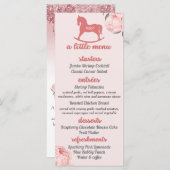 Menu Petit menu|Baby shower Pony Rose Photo (Devant / Derrière)
