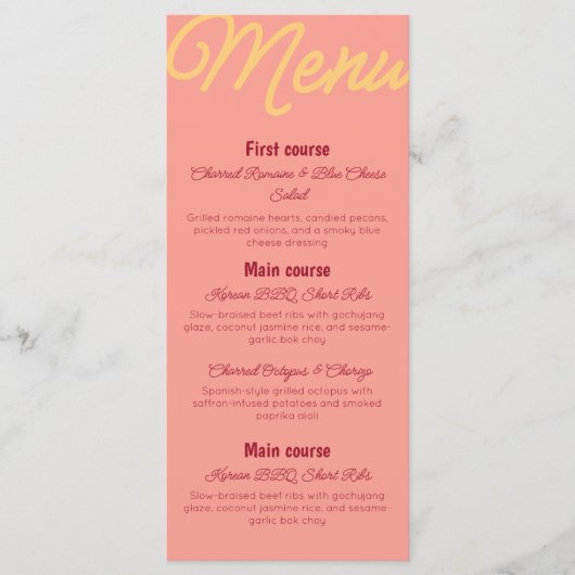 Menu Petit Nourriture Et Boissons Rétro Coucher De (Devant)