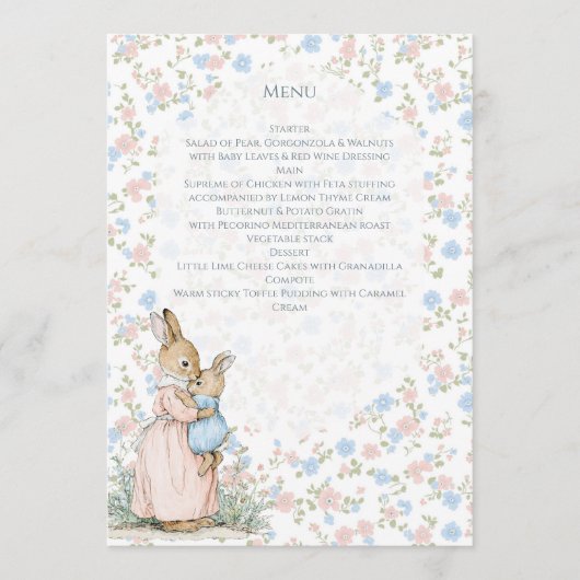 Menu Petit Peter Rabbit et maman (Devant)