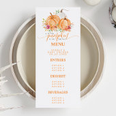 Menu Petite citrouille en route Fête de bébé Floral aut