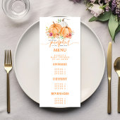 Menu Petite citrouille en route Fête de bébé Floral aut
