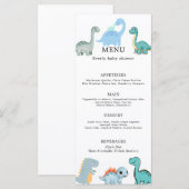 Menu Petite Fête de Bébé de Dinosaure Mignon (Devant / Derrière)