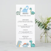 Menu Petite Fête de Bébé de Dinosaure Mignon (Debout devant)