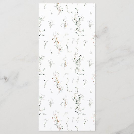 Menu Petite Mariage Fleur sauvage (Dos)