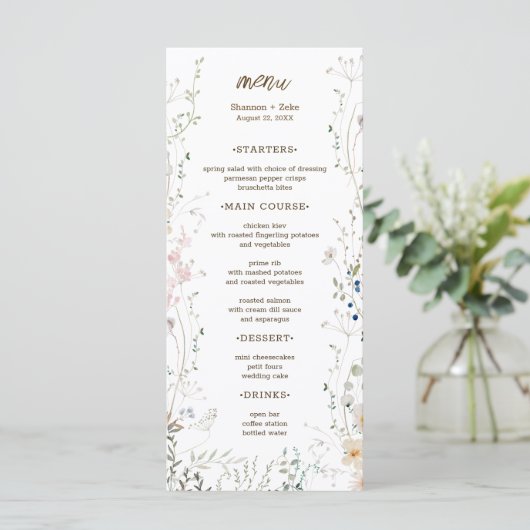Menu Petite Mariage Fleur sauvage (Debout devant)