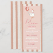 Menu Petite petite oie rose ballons fille 1er anniversa (Devant / Derrière)