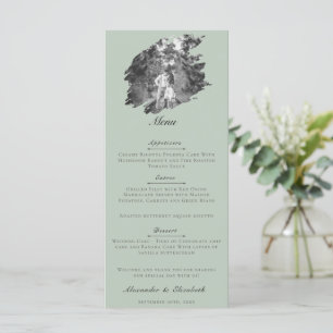 Menu Photo de mariage moderne aux coups de pinceau Ve