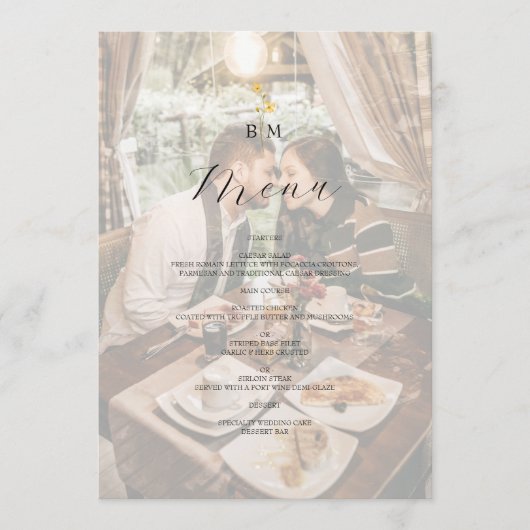 Menu Photo Monogram Wedding (Devant)