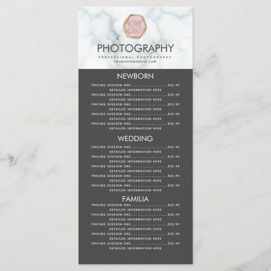 Menu Photographie Entreprise Votre Logo Marbre gris Men (Devant)