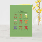 Menu Pi - Carte de voeux mathématique de jour Pi (Fleur jaune)