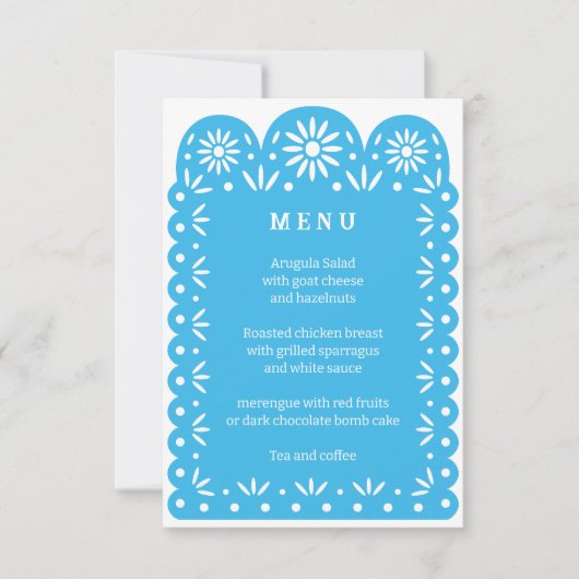 Menu PICADO PAPEL MEXICAIN Bleu (Devant)