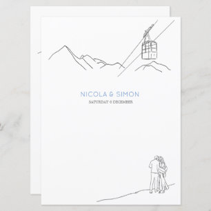 Menu Pics de montagne couverts de neige Skis Pneus moel