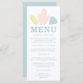 Menu Pierres Gem Pastel Mariage Bleu (Devant / Derrière)