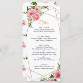 Menu Pies roses Anniversaire (Devant / Derrière)