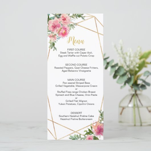 Menu Pies roses Anniversaire (Debout devant)