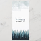 Menu Pine Arbre Aquarelle Forêt Mariage rustique (Dos)