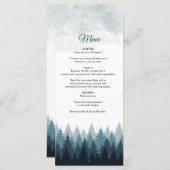 Menu Pine Arbre Aquarelle Forêt Mariage rustique (Devant / Derrière)