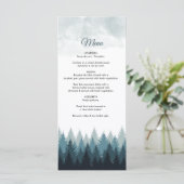 Menu Pine Arbre Aquarelle Forêt Mariage rustique (Debout devant)