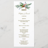 Menu Pine Cone Berry Mariage de Noël (Dos)