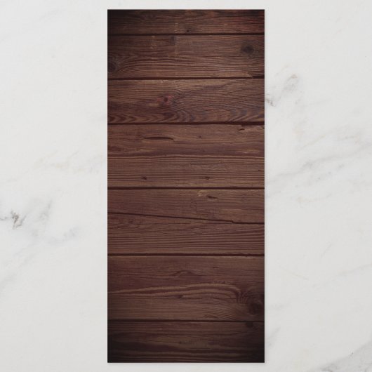 Menu Pine Trees Bois rustique Mariage d'hiver (Dos)