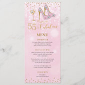 Menu Pink and Gold 55 et Fabulous Bar Cocktails Food (Devant)