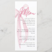 Menu Pink Bow She's Tying the Knot Fête des mariées (Devant)