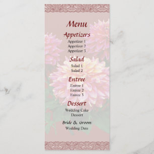 Menu Pink Dahlias Kidd Climax