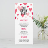 Menu Pink Eat Drink Love Valentine's Day Dinner Party (Debout devant)
