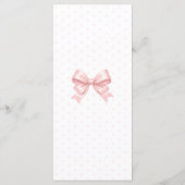 Menu Pink Floral Bow Coquette Baby Girl Shower (Dos)