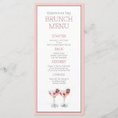 Menu Pink Girly Cocktail Galentine's Day Brunch Party (Devant)