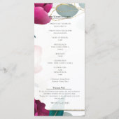Menu Pink Peony Eucalyptus Garden Floral Glam Wedding  (Dos)