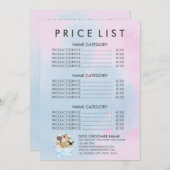 Menu Pink Pet Groomer assis Chien Chat Spa Prix (Devant / Derrière)