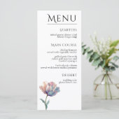 Menu Pink Purple Tulip Elegant Floral Wedding (Debout devant)