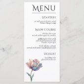 Menu Pink Purple Tulip Elegant Floral Wedding (Devant)