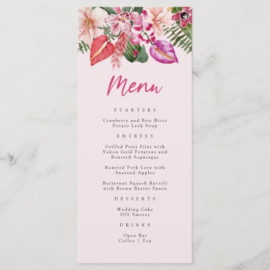 Menu Pink Tropical (Devant)